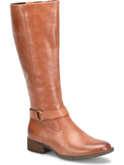 Born Saddler Womens Tall Leather Knee-high Boots In Brown