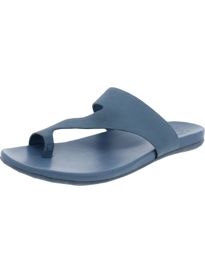 Naturalizer Genn-bolt Womens Faux Leather Slip On Slide Sandals In Blue