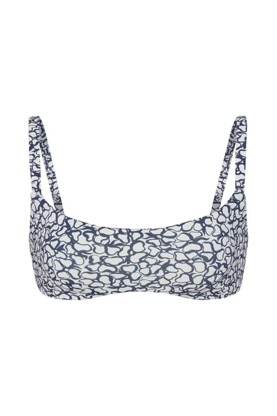 Anemos The Square Neck Bikini Top In Infinity Floral Print In Blue Infinity Floral