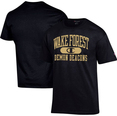 Champion Black Wake Forest Demon Deacons Arch Pill T-shirt