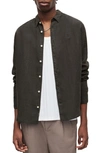 ALLSAINTS CYPRESS SLUB LINEN BUTTON-UP SHIRT