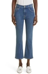 St John Laguna Stretch Denim Flare Leg Jeans In Dark Indigo