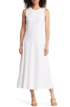 Nordstrom Sleeveless Cotton Blend Dress In White