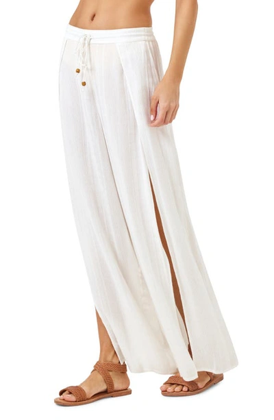 L*space Cali Wide Leg Slit Cover-up Pants In Cream