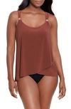 Miraclesuit Razzle Dazzle Underwire Tankini Top In Tamarind Brown