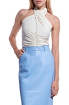 As By Df Catherine Crossover Halter Top In Buttercream