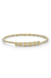 Lagos 18k White & Yellow Gold Signature Caviar Diamond Superfine Cuff Coil Bracelet In Gold