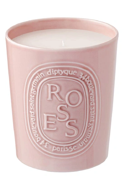 Diptyque Roses Scented Candle In Pink Vessel