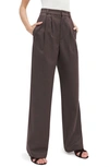 Reformation Mason Wide Leg Pants In Chocolate Stripe