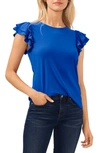 CECE DOUBLE RUFFLE KNIT TOP