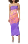 Afrm Marlo Placed Floral Strapless Dress In Placed Tropical Floral