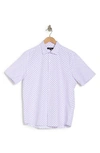 Westzeroone Bodie Paisley Short Sleeve Button-up Shirt In Lilac