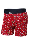 Saxx Vibe Super Soft Slim Fit Boxer Briefs In Big Bang- Red