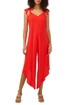 VINCE CAMUTO TIE SHOULDER ASYMMETRIC CROP JUMPSUIT