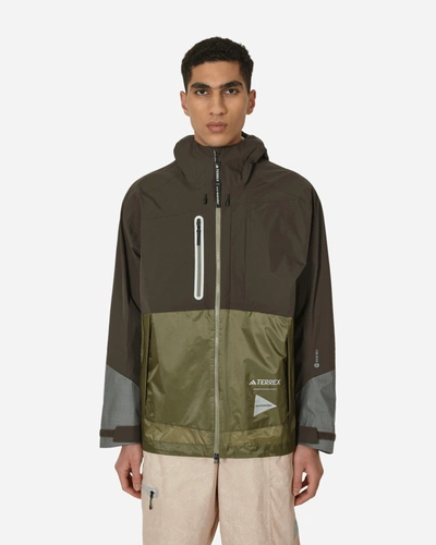 Adidas Originals X And Wander Terrex Xploric Rain.rdy Water Repellent Hooded Jacket In Green