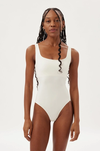 Girlfriend Collective Ivory Penny Square Neck Bodysuit