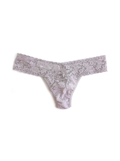 Hanky Panky Signature Lace Low Rise Thong Steel Grey In Sleep In(grey)