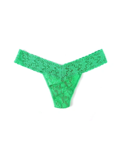 Hanky Panky Signature Lace Low Rise Thong Retrospective Green In Multicolor