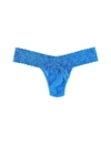 HANKY PANKY SIGNATURE LACE LOW RISE THONG CERULEAN BLUE