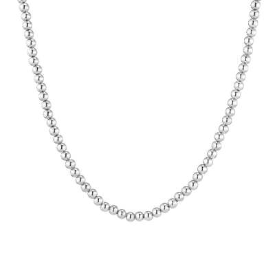 Aurate New York Gold Ball Necklace 5mm In White