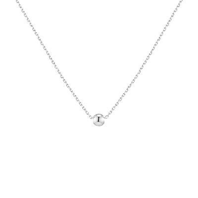 Aurate New York Gold Ball Pendant Necklace In White