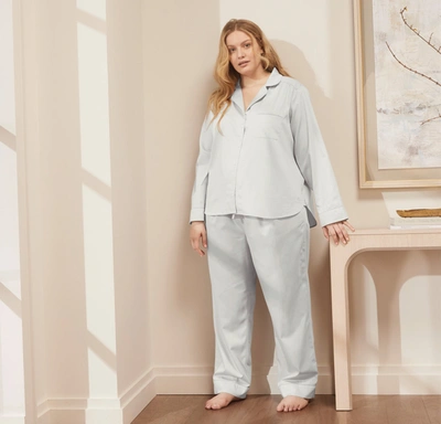 Boll & Branch Organic Signature Long Sleeve & Pants Pajama Set In Sky