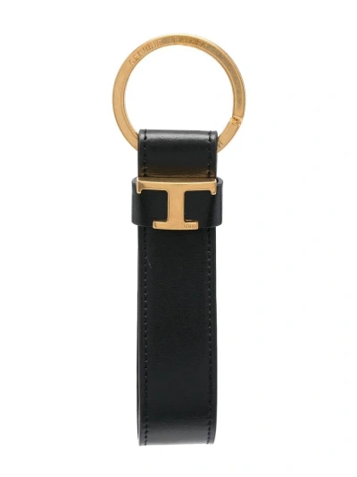 Tod's Leather Keyring In Black