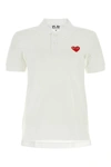Comme Des Garçons Play Unisex T-shirt Black Emblem Knit Clothing In White