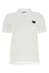 Comme Des Garçons Play Unisex T-shirt Black Emblem Knit Clothing In White