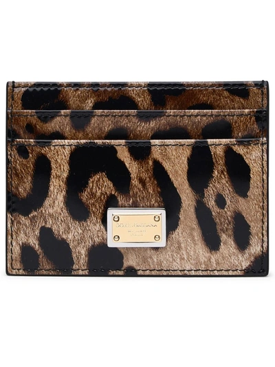Dolce & Gabbana Card Holder With Print In Brown