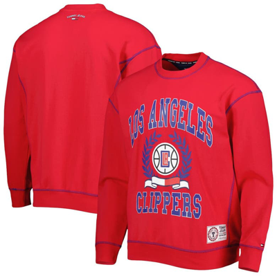 Tommy Jeans Red La Clippers Peter French Terry Pullover Crew Sweatshirt
