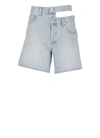 Agolde Broken Waistband Shorts In Light Blue