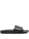 Ami Alexandre Mattiussi Eco-leather Slides With Embossed Logo In Black
