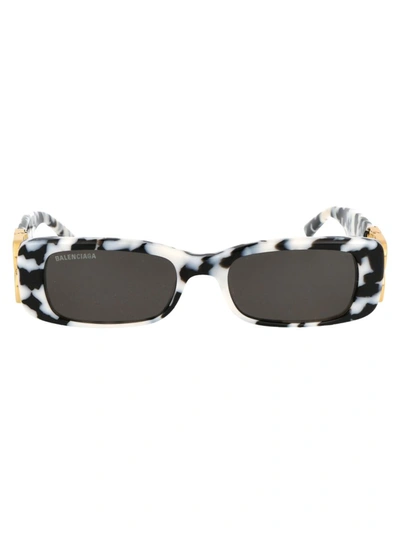 Balenciaga Dynasty Rect Rectangular-frame Sunglasses In Blk/wht