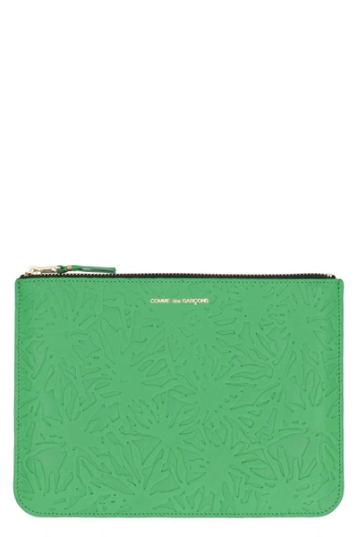 Comme Des Garçons Classic Leather Pouch In Green