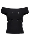 ALEXANDER MCQUEEN CUT OUT TOP TOPS BLACK