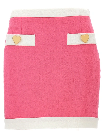 Moschino Heart Buttons Skirt In Pink