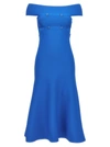 Alexander Mcqueen Off-shoulder Neckline Puffer Dress In Blue