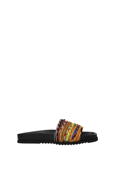 Burberry Slippers And Clogs Fabric Multicolor