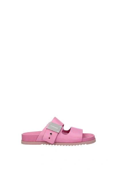 Burberry Slippers And Clogs Olympia Leather Pink Primrose