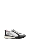 Dsquared2 White And Dark Grey Legend Sneakers With Pink Detail