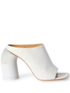 Off-white High-heel Leather Mules In White