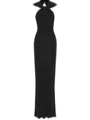Saint Laurent Long Dress With Hood In Black