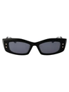 Valentino Cat's Eye Frame Sunglasses In 109a Blk - Gld