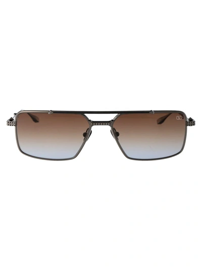 Valentino Garavani Sunglasses In 111c Blk - Blu