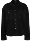 Wardrobe.nyc Oversized Denim Button Jacket In Black