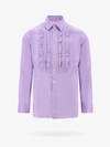 Pt Torino Man Shirt Light Purple Size 16 Cotton In Purple