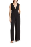 Love By Design Aster Deep V-neck Jumpsuit In Black