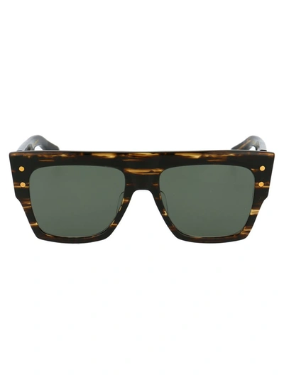 Balmain Sunglasses In Dark Brown Swirl Gold W/g 15 Ar