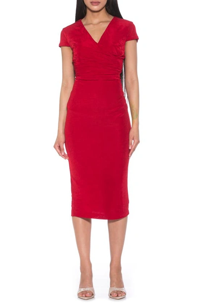 Alexia Admor Orine Draped Sheath Dress In Red